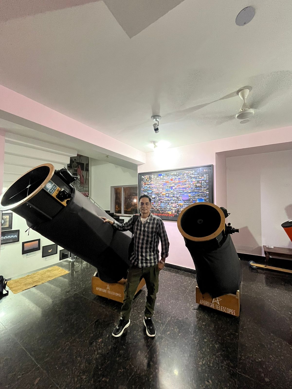 Students building telescopes